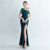 Sequin Fishtail Evening Gown - DSFJDF