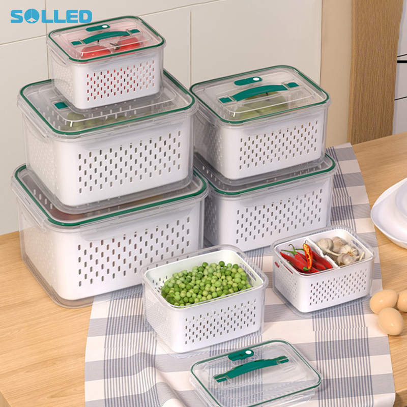 Food Storage Containers Refrigerator Organizers And Storage With Lids Removable Drain Baskets Fruit Containers For Vegetables ราคา 515 บาท*ส่งฟรี