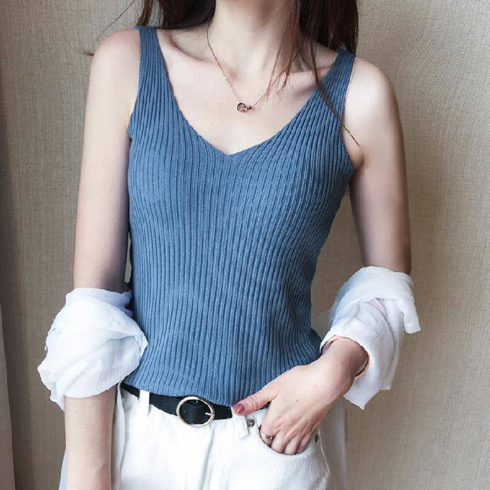 Duohanzi yếm trong mùa hè của phụ nữ Lụa băng dệt kim màu đen và trắng Áo sơ mi đáy được thiết kế ti