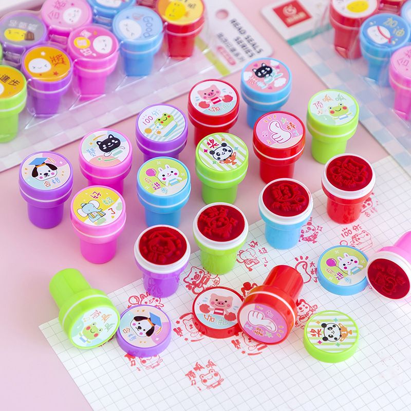 （1pcs) Con dấu mini họa tiết nhỏ đáng yêu cho bé, con dấu họa tiết hoạt hình sáng tạo