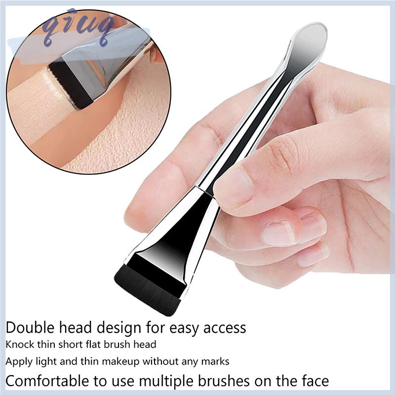 qiuq[COD] Silver Fish Tail Foundation Brush Lightweight And Thin Face Contour Brush Flat Contour Brush Foundation Cream Brushes