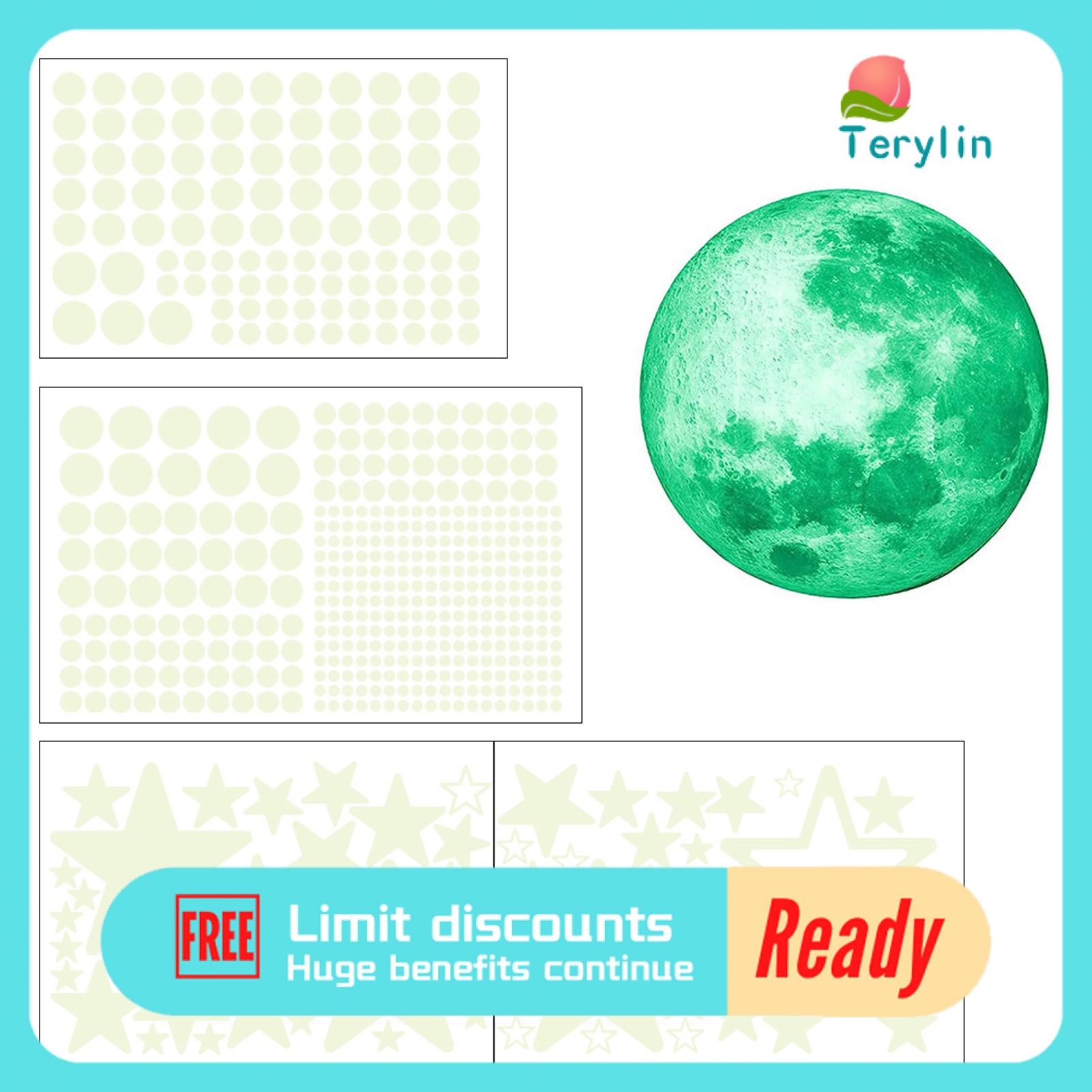 Terylin Glow in the Dark Stars Wall Stickers for Ceiling Magical Glow-in