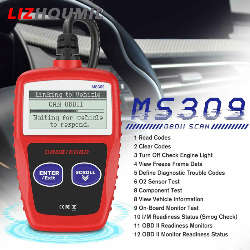 LIZHOUMIL Ms309 OBD2 Scanner Car Check Engine Code Reader Fault Scanning Instrument OBDII Automatic Diagnostic Tool