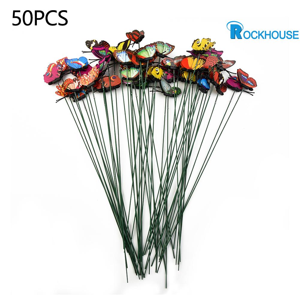 【Rockhouse】 Colorful Waterproof Butterfly Stakes for Garden and Flower Pot Bed Set of 50 [New Arrivals Hot Sale] ราคา 199 บาท*ส่งฟรี