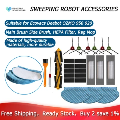 [In Stock][Low price hot sale]Suitable for Ecovacs Deebot OZMO 950 920 Sweeping Robot Accessories, Main Brush Side Brush, HEPA Filter, Rag Mop,ecovacs deebot
