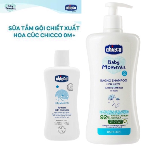 Sữa tắm gội chicco chiết xuất hoa cúc 0m+ 200ml/ 500ml