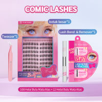 MLEN DIARY Bulu Mata Gaya Manga/Comic Bulu Mata Palsu Ikal D Individu Dapat Digunakan Kembali Panjang 10-14mm Eyelash Extension Bulumata