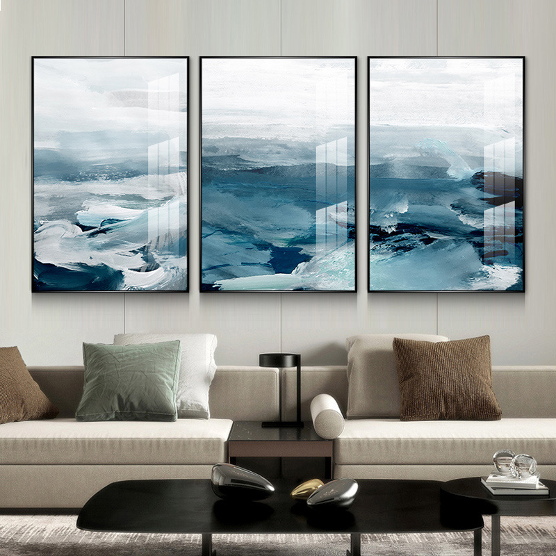 Canvas, oil paintings, murals, retro simplicity, modern abstraction, blue ocean, oil painting, oil painting, light luxury, Nordic decoration Provide aluminum alloys in different colors Harga  222 Ringgit*Penghantaran Percuma