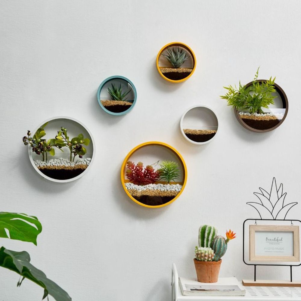 Hgsdf Sáng Tạo kiểu Bắc Âu Treo Tường Phòng giỏ treo cắm hoa Không Đấm Chậu hoa Đồ Trang Trí Lọ Hoa chậu thủy canh chậu hoa