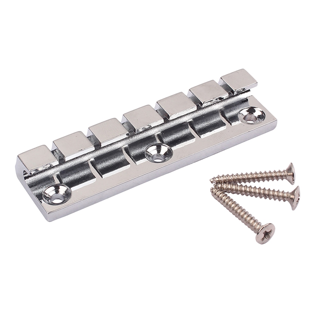 Chrome Finish 6 St Guitar Bridge with Mounting Screws Metal Stopbar Tailpiece for Electric Guitar Parts