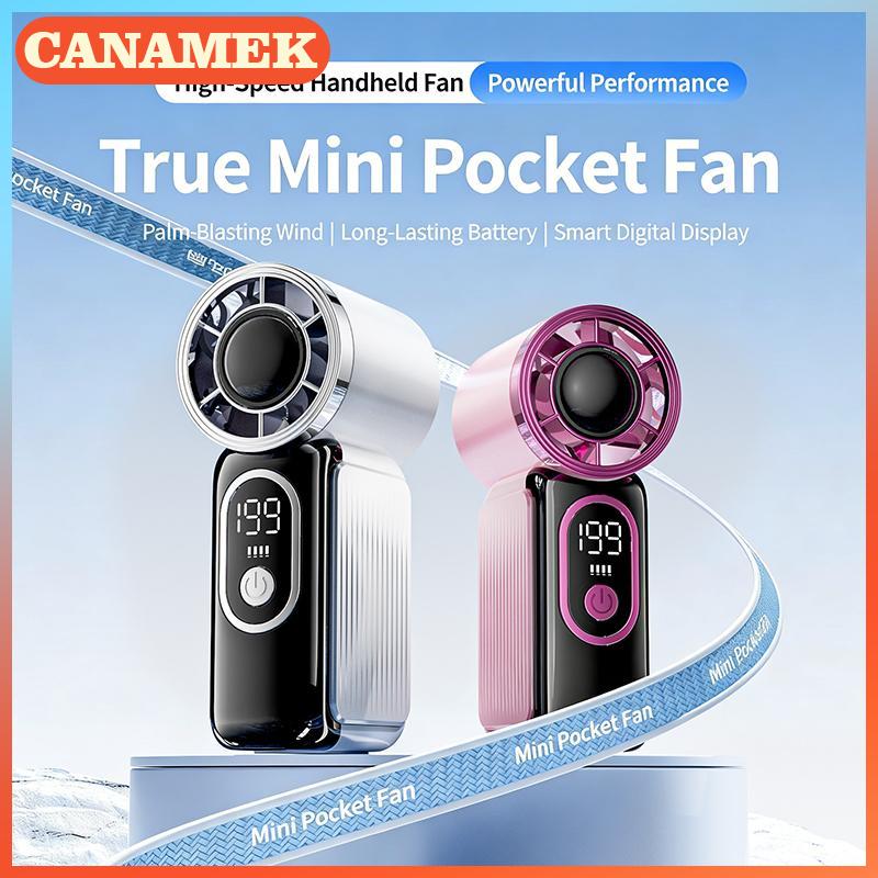 Mini Handheld Fan with LED Display, 199 Speed Levels