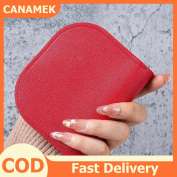CANAMEK 1 cái xách tay dây kéo Ví ngắn Mini multi-thẻ đồng xu Ví Màu rắn đa chức năng PU da chủ thẻ ly hợp