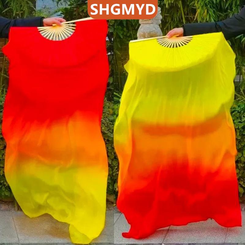 พัดลมลอยขยายหัวแบบไล่ระดับสีสำหรับเต้นระบำหน้าท้อง