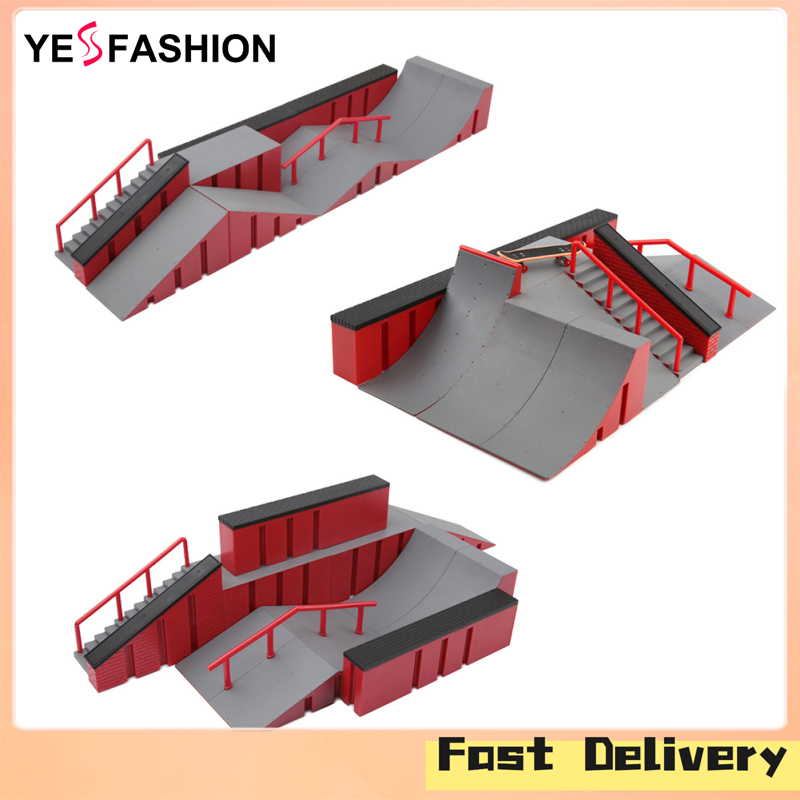 Yesfashion 6 In 1 Skateboard Ramp , Fingerboard Half Pipe Ramp, Mini Skateboards Ramp For Fingers, Finger Skateboards Kit ราคา 444 บาท*ส่งฟรี