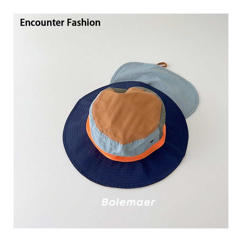 Fashion Children Fishmonger Summer cap Cap Quick Dry Old Guard Leo Mountain Korean cap Cap Outdoor Color Anti-Sun Children Xô cap ราคา 150 บาท*ส่งฟรี