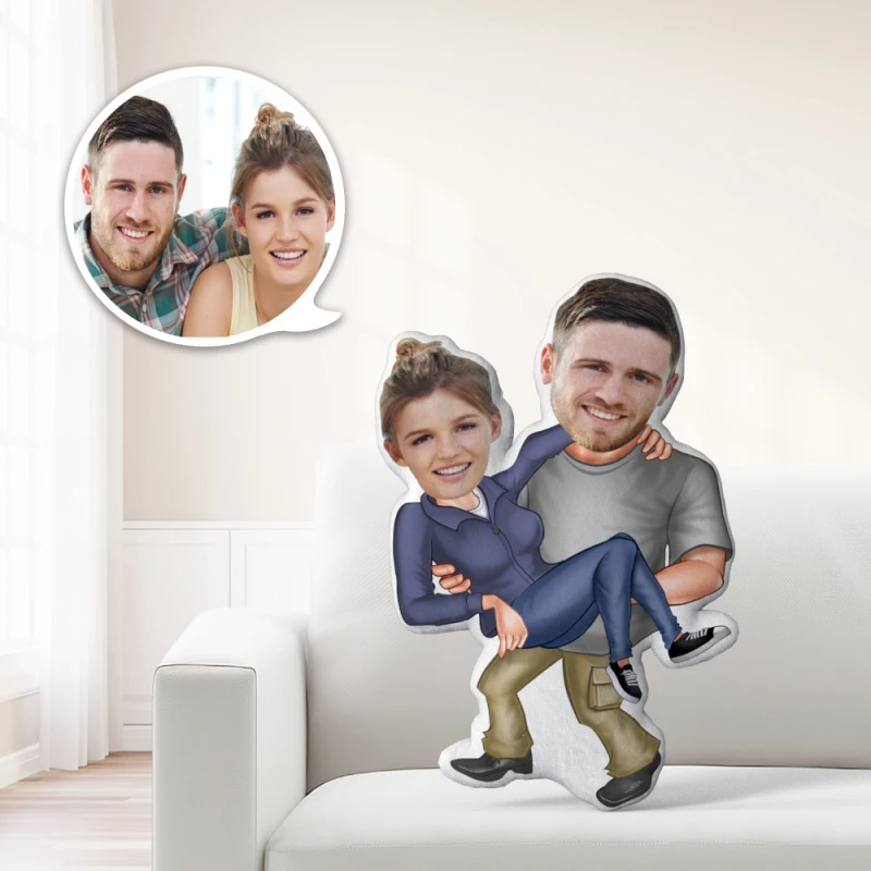 【BBSKOF】 Minime Pillow Couple Valentine cushion Dolls Photo Face customized Memorial Day Pillow creative Personalized old lover ราคา 1,365 บาท*ส่งฟรี