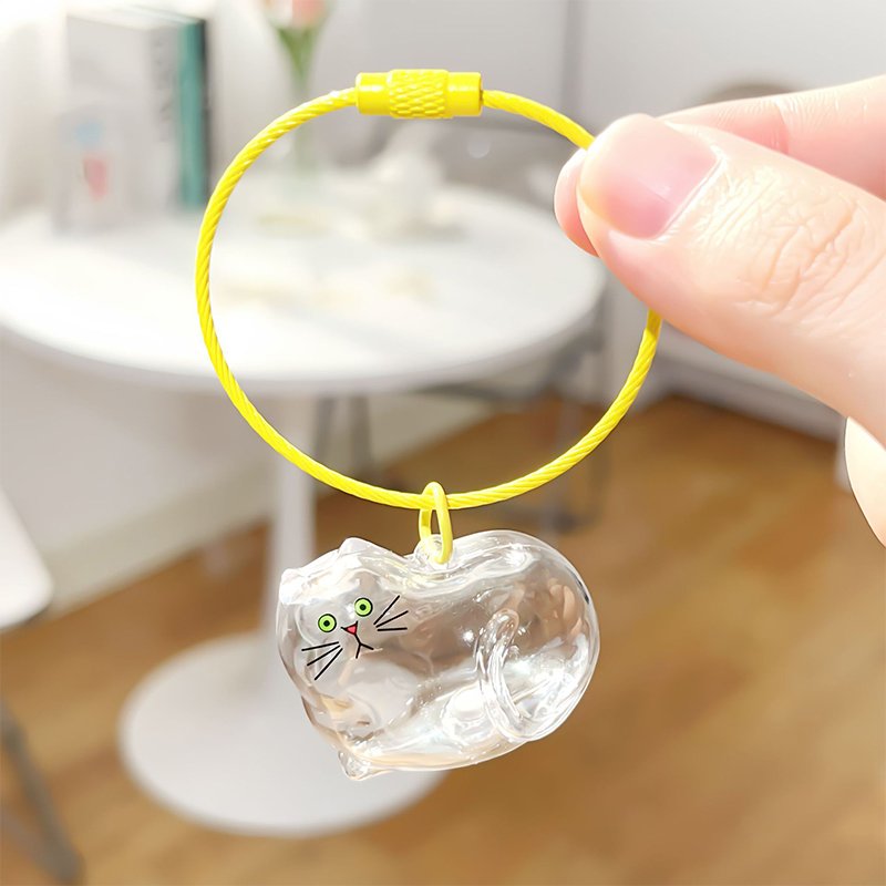 [fenggongshuode] Mèo tóc lưu trữ tưởng niệm Mặt dây chuyền túi quyến rũ, vật nuôi lông lưu niệm hộp, Keyring DIY hangnging trang trí nội thất phụ kiện, quà tặng cho những người yêu mèo - 7