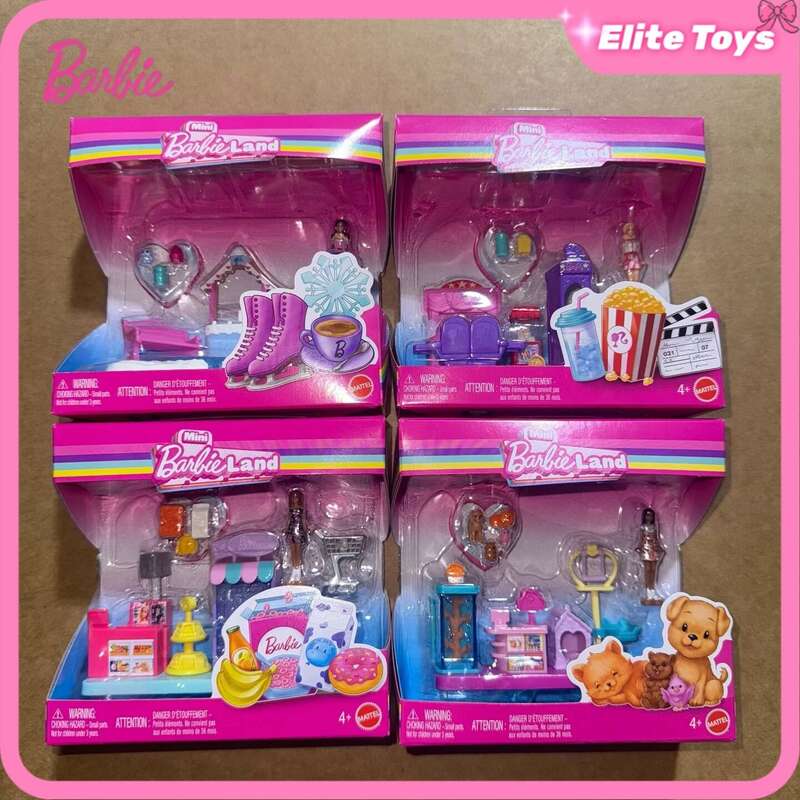 Chính hãng Cảnh Barbie Mini, Búp bê Barbie, chơi, Cửa hàng thú cưng, Siêu thị, Rạp chiếu phim, Sân trượt băng, Đồ chơi giả vờ cho bé gái, Quà sinh nhật