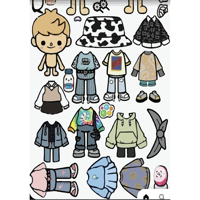 Đồ chơi bóc dán outfit doll thời trang Đồ chơi thay đồ cho búp bê giấy phong cách Hàn Quốc