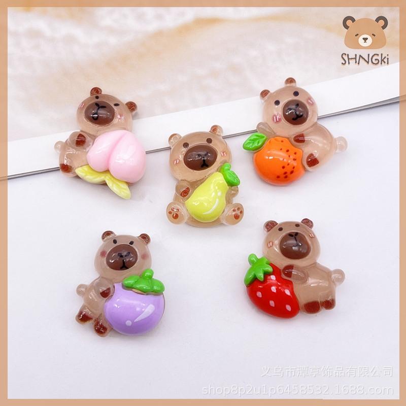 【SHNGki】 Kawaii Luminous capybara Xe đồ trang trí Dollhouse Mini cảnh trang trí vi cảnh đồ trang trí DIY Máy tính để bàn trang trí đồ chơi