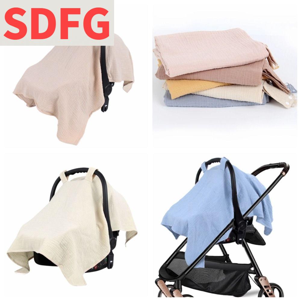 SDFG ผ้าคอตตอน ผ้าคลุมรถเข็นเด็ก ผ้าก๊อซ ที่บังแดด ผ้าคลุมที่นั่งนิรภัยสำหรับเด็ก แสงสีขาว ฝาครอบรถแบบเต็ม ผ้าคลุมตะกร้าเด็ก ที่นั่งในรถ ราคา 249 บาท*ส่งฟรี