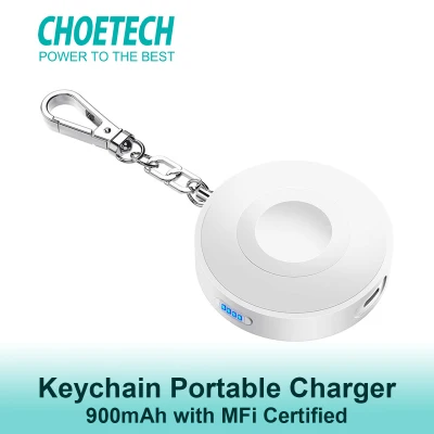 CHOETECH 900mAh Wireless Apple Watch Power Bank Apple MFi Certified Wireless Charger Keychain