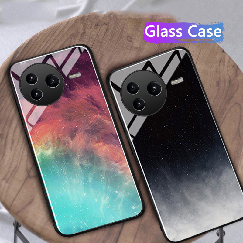Phone cover For Xiaomi Poco F7 Ultra case shell Tempered Glass Protector Rainbow Gradient Fantasy Starry Glass Colorful Cover For Xiaomi Poco F7 Pro Cases Housing