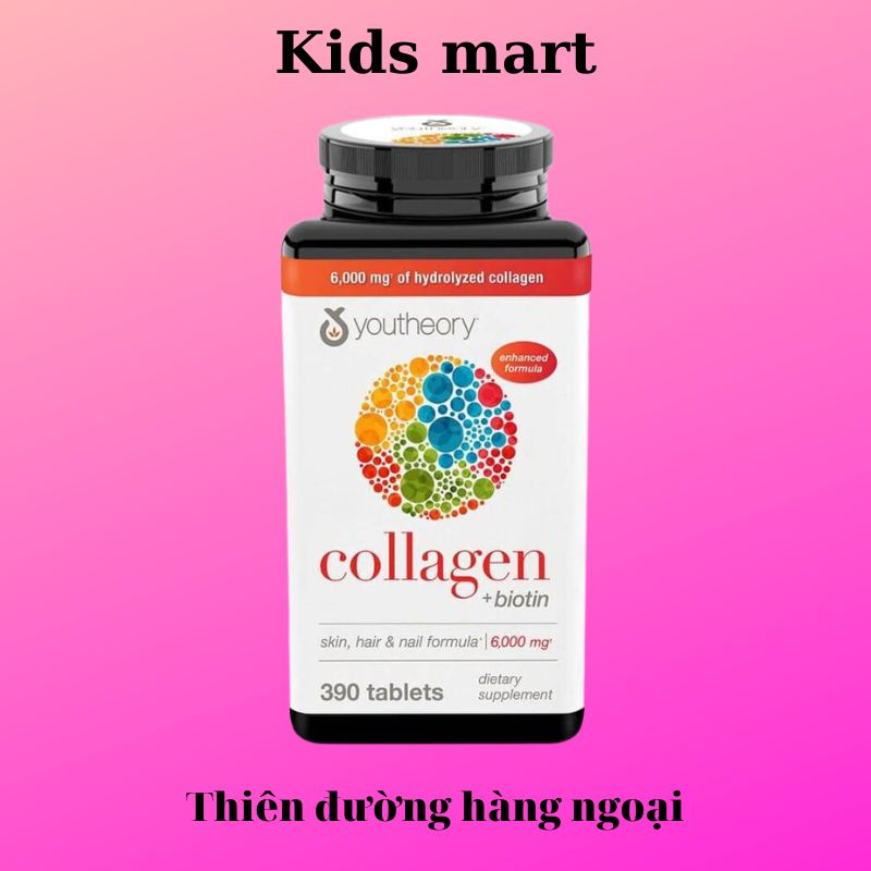 Viên uống Collagen Youtheory Biotin 390 viên của Mỹ