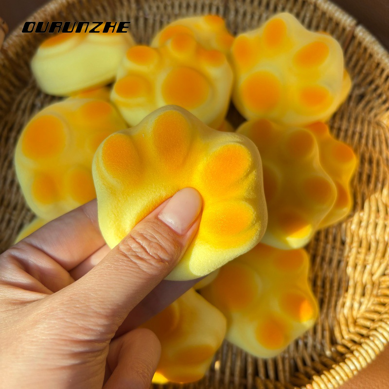 OURUNZHE Squishy Cheese Bread Toy Soft Slow Rebound Stress Relief Simulation Food Fun Fidget Toy ราคา 31 บาท*ส่งฟรี