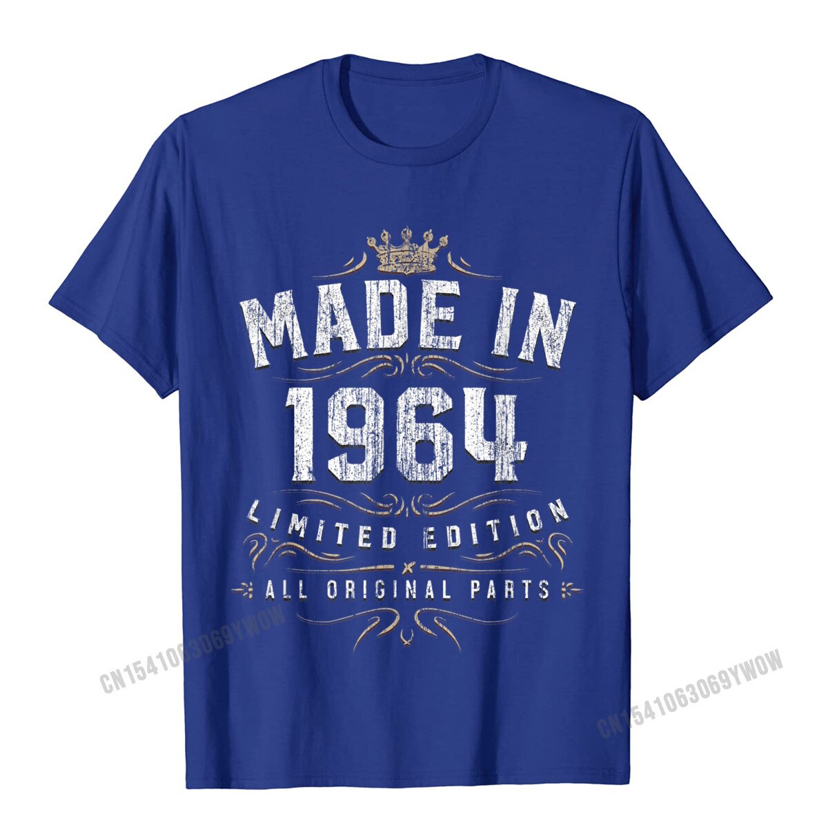 Camisa Family T Shirt for Men Cotton Fabric Father Day Tops Shirt Simple Style Tops & Tees Short Sleeve Prevalent Round Collar Made In 1964 Shirt Birthday 55 Limited Edition Image Gifts__994 blue