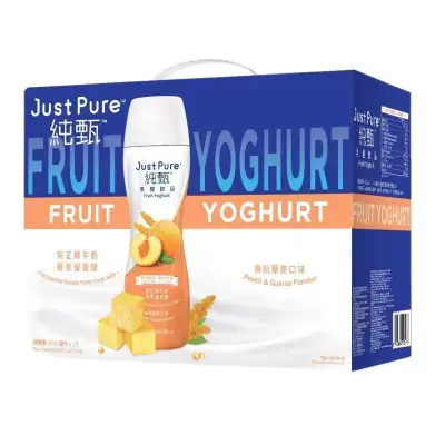 纯甄 小蛮腰 黄桃藜麦 Just Pure Yoghurt Drink 215ML x 10 Bottles - Peach & Quinoa Flavour