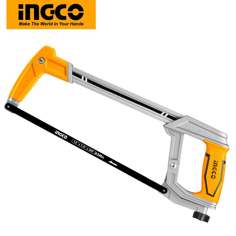 INGCO Industrial Hacksaw Frame with Adjustable Tension, 1pcs 65Mn Saw Blade included HHF3088