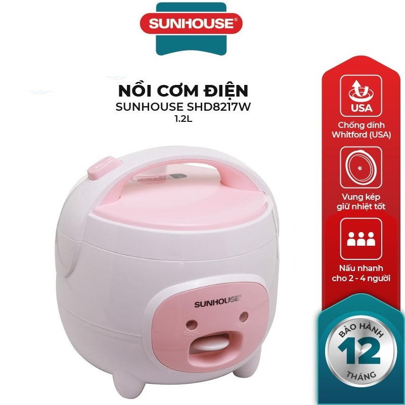 Nồi cơm điện mini sunhouse 1.2l shd8217w