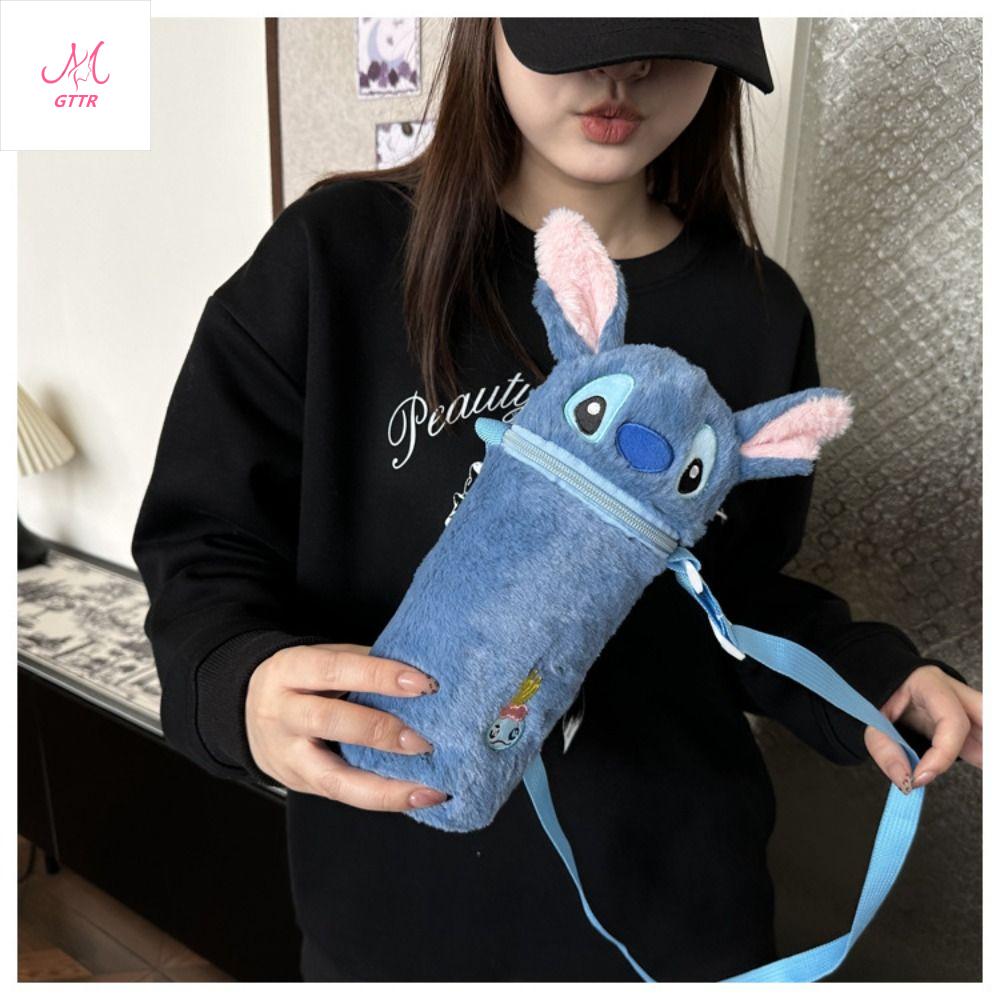 GTTR Mèo Kitty Bọc chai nước bằng vải nhung lông Mymelody Kuromi Giá giữ chai nước Bảo vệ Túi xách Túi đựng cốc Ngoài trời
