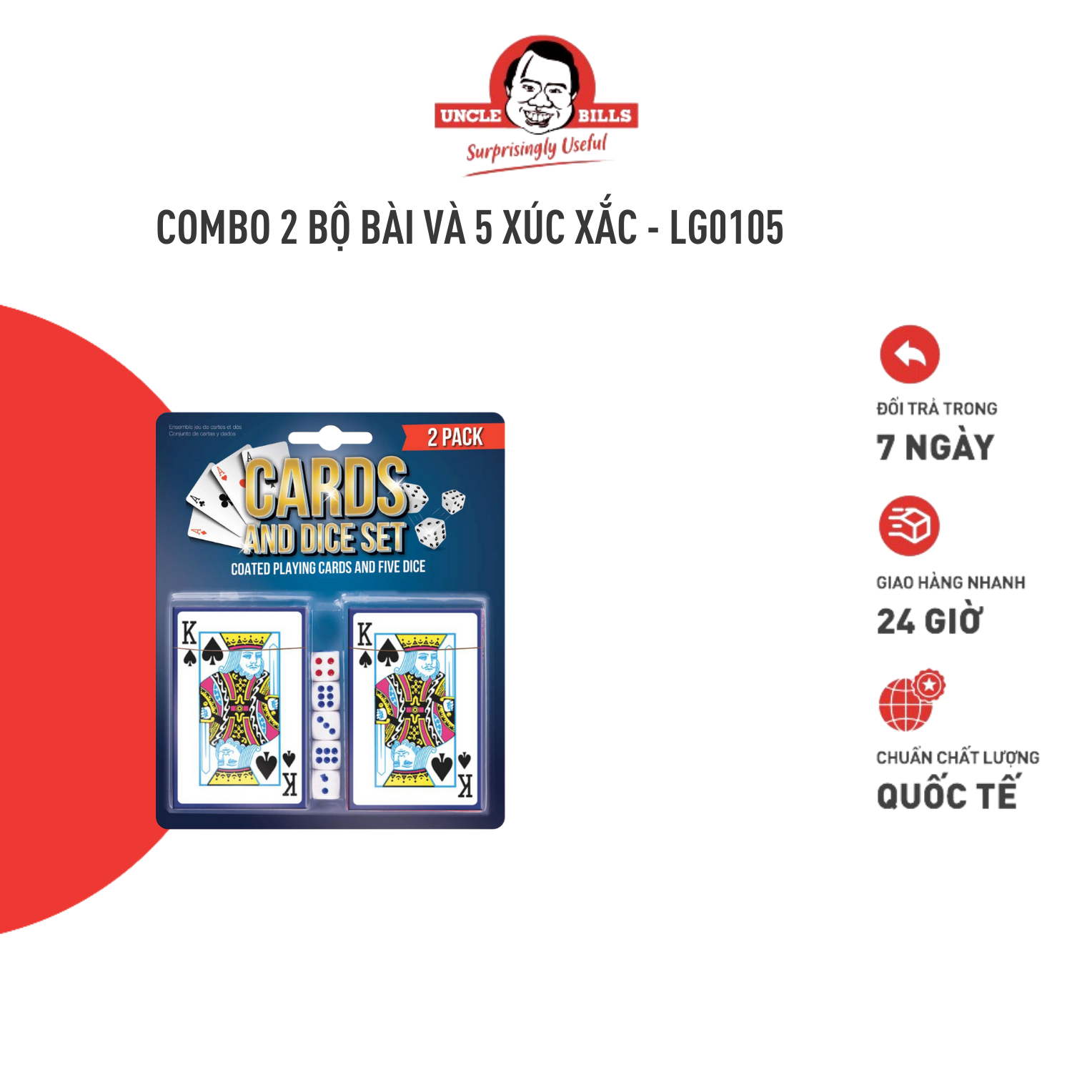 Combo 2 bộ bài và 5 viên súc sắc ubl lg0105