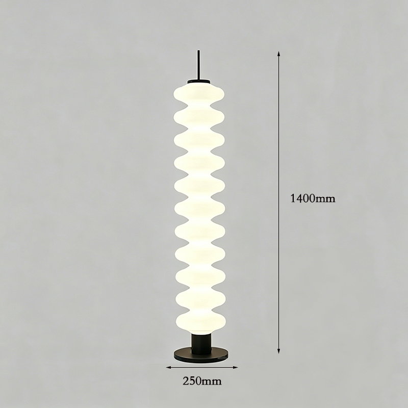 โคมตั้งพื้นอะคริลิกลอนสไตล์ญี่ปุ่นครีม โคมตั้งพื้น Led ซ้อนกันมินิมอล เหมาะห้องรับแขก ห้องทานอาหาร ห้องนอน