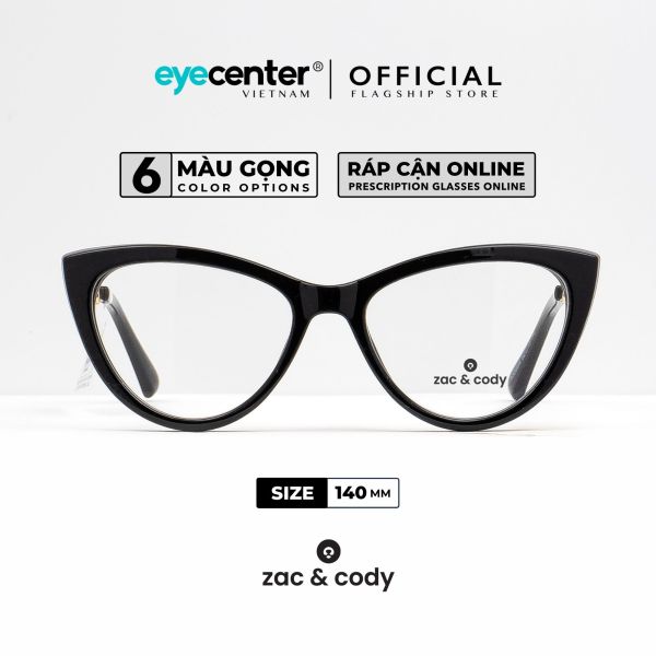 Giá bán Gọng kính cận nữ mắt mèo chính hãng ZAC & CODY C63 kim loại chống gỉ khung viền nhựa dẻo nhập khẩu by Eye Center Vietnam