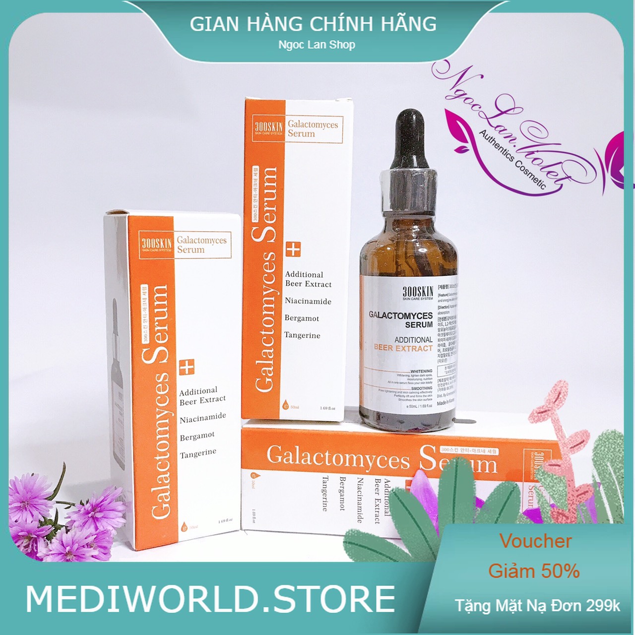 Tinh chất serum trắng da 300SKIN GALACTOMYCES BEER EXTRACT SERUM 50ML