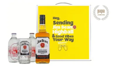 Jim Beam Highball Stay Home Kit - SUMMER PROMO - American Bourbon Whisky 750ml - 40% ABV (Jim Beam + Jim Beam Highball Mug + 2x Singha Soda)