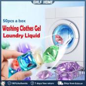 50pcs Laundry Pods - Liquid Detergent Capsules