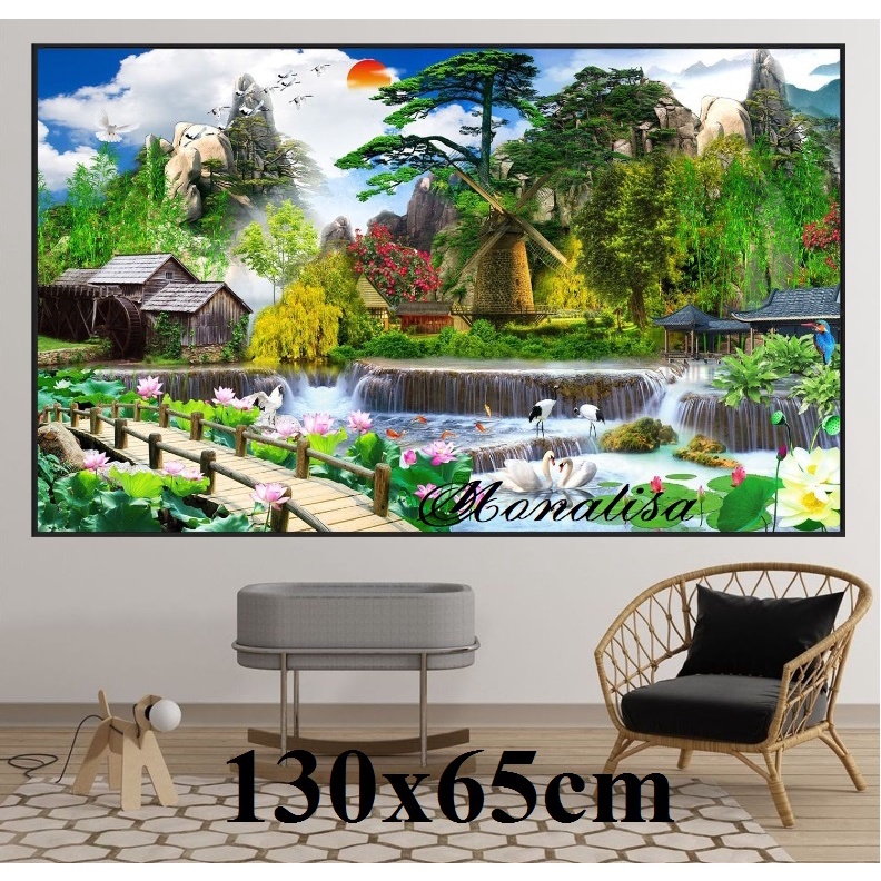 (XẢ KHO) Tranh thêu chữ thập phong cảnh thêu kín tuyệt đẹp MN0153 MN0154 MN0155 MN0160 MN0173 MN0160 MN0161 MN0155