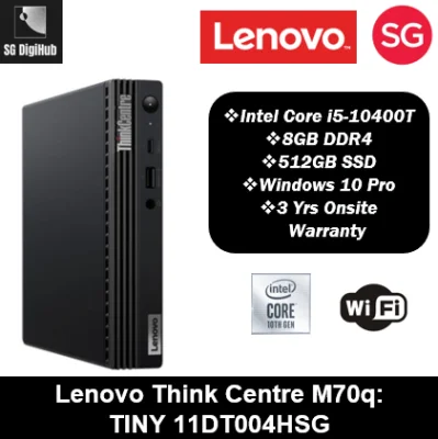 Lenovo Think Centre M70q: TINY11DT004HSG | Win10 Pro | IEEE network | 512GB SSD | 1.25Kg | Intel Core i5-10400T | 8GB RAM | 3Yrs Onsite Warranty