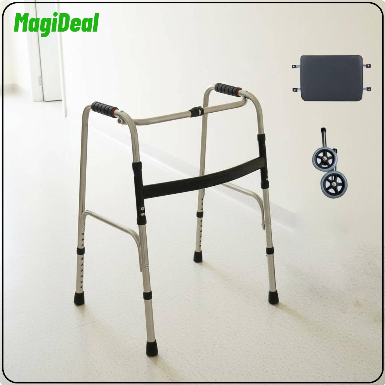 MagiDeal Non-Slip Foot Pads Four Leg Mobility Aid Adjustable Height Seat Mobility Aid Easy to Carry Mobility Aid Strong Load Capacity for Hospital ราคา 2,406 บาท*ส่งฟรี
