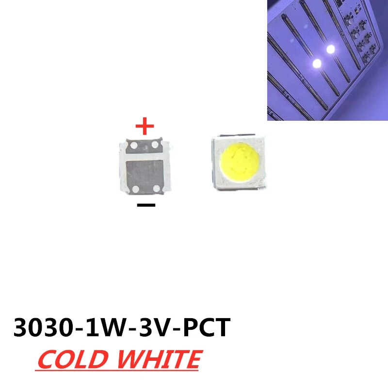 3030 1W 3V PCT lextar 3V công suất cao đèn nền LED 1.8 W 2W 3030 3V màu trắng lạnh 150-187lm pt30w45 V1 ứng dụng truyền hình 3030 EMC 1000 cái