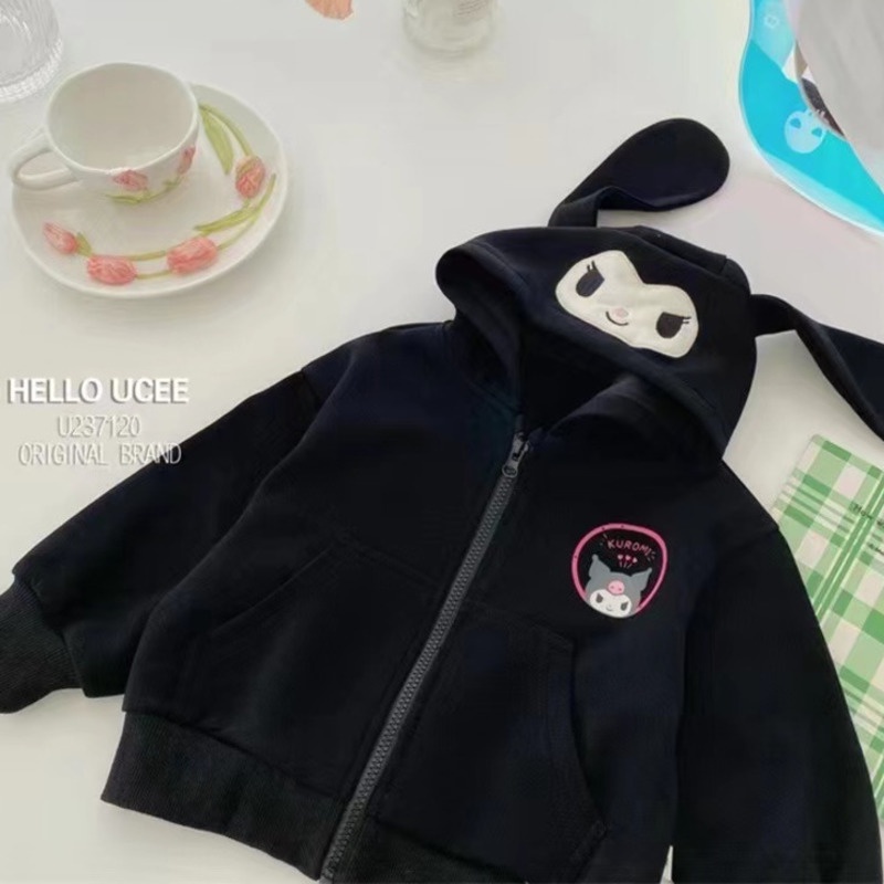 COD Áo Khoác Hoodie Tay Dài Có Khóa Kéo In Hình Kuromied Cinnamoroll Dễ Thương Cho BéERDHTRFXDHTF