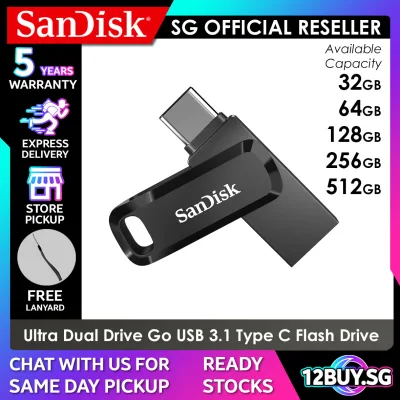 SanDisk Ultra Dual Drive Go USB 3.1 Type C 2-in-1 Flash Drive Read Speed 150MB/s 32GB 64GB 128GB 256GB 512GB DC3 12BUY.MEMORY 5 Years Warranty Express Delivery