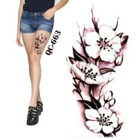 Seri QC-663 BUNGA SAKURA size 21*10cm Tato Temporer Tattoo Temporary Tahan 2-4 HARI