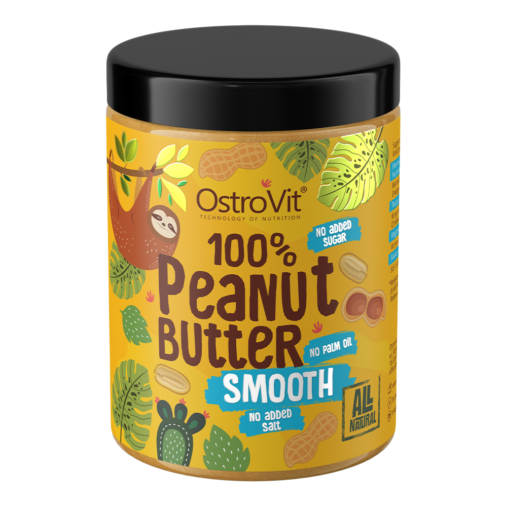 OstroVit Peanut Butter 100% Smooth Bơ đậu phộng nguyên chất, mịn mượt, giàu dinh dưỡng và năng lượng Bổ sung protein thực vật, hỗ trợ tăng cơ và phục hồi cơ bắp. 🌿 Giúp kiểm soát cảm giác no, hỗ trợ chế độ ăn giảm cân hoặc eat clean.