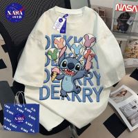 【จัดส่งจากกรุงเทพฯ】🔥NASA ยูนิเซ็กส์ ฤดูร้อน แขนสั้น oversized vintage ลายตัวละครต่างดาวสไตล์ปัก👽ใส่สบาย คอกลม เสื้อYG4590