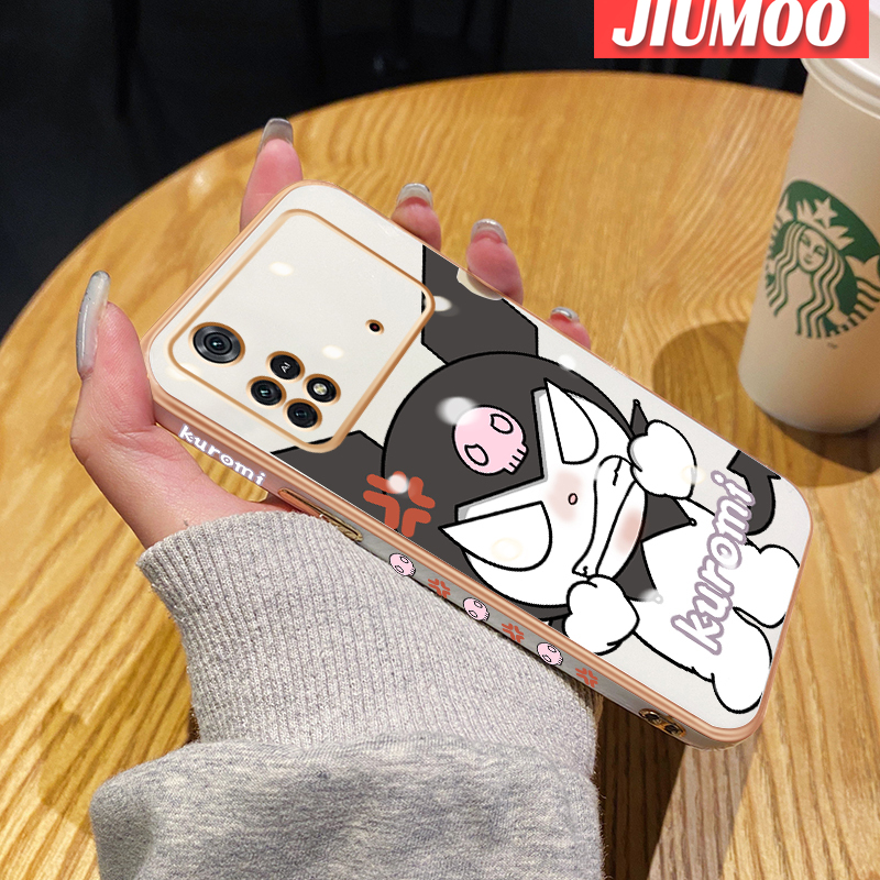 Ốp lưng jiumoo cho Xiaomi POCO X4 Pro 5g POCO M4 Pro POCO F4 Redmi K50 Pro k40s Ốp lưng thiết kế mới Ốp điện thoại silicon mạ toàn bộ Ống kính Ốp bảo vệ ốp chống sốc máy ảnh họa tiết kuromi hoạt hình